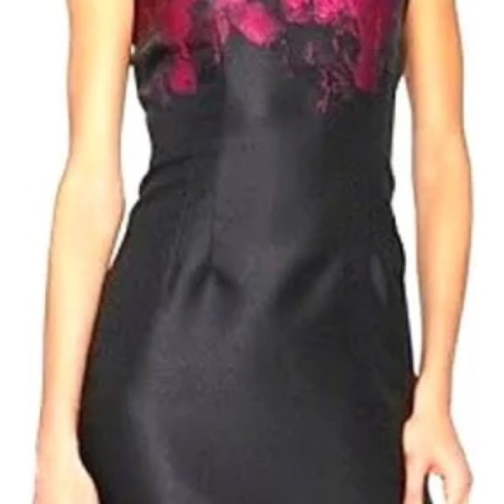 Tahari pink and black cocktail dress